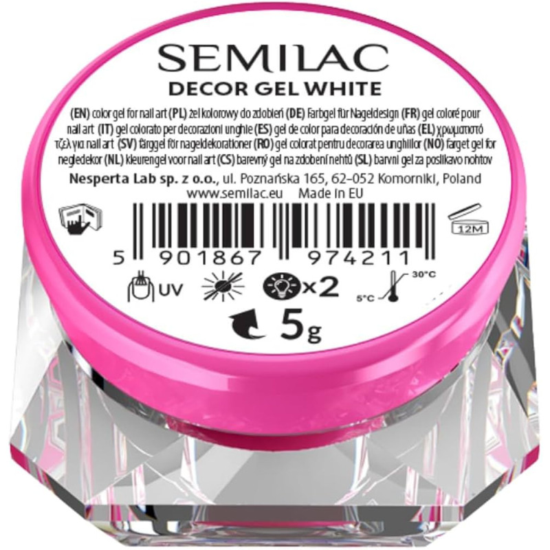 Semilac Decor Gel White 5g