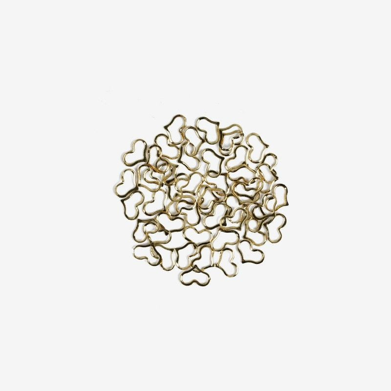 776 Semilac Nail Decoration Gold Heart Frame 50 pcs