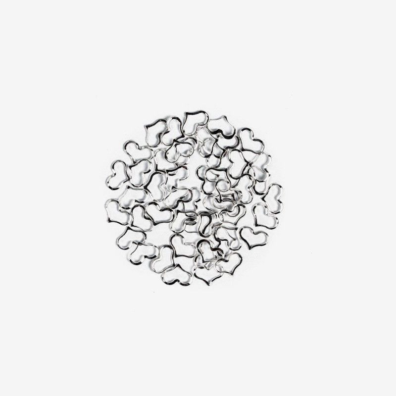 777 Semilac Nail Decoration Silver Heart Frame 50 pcs