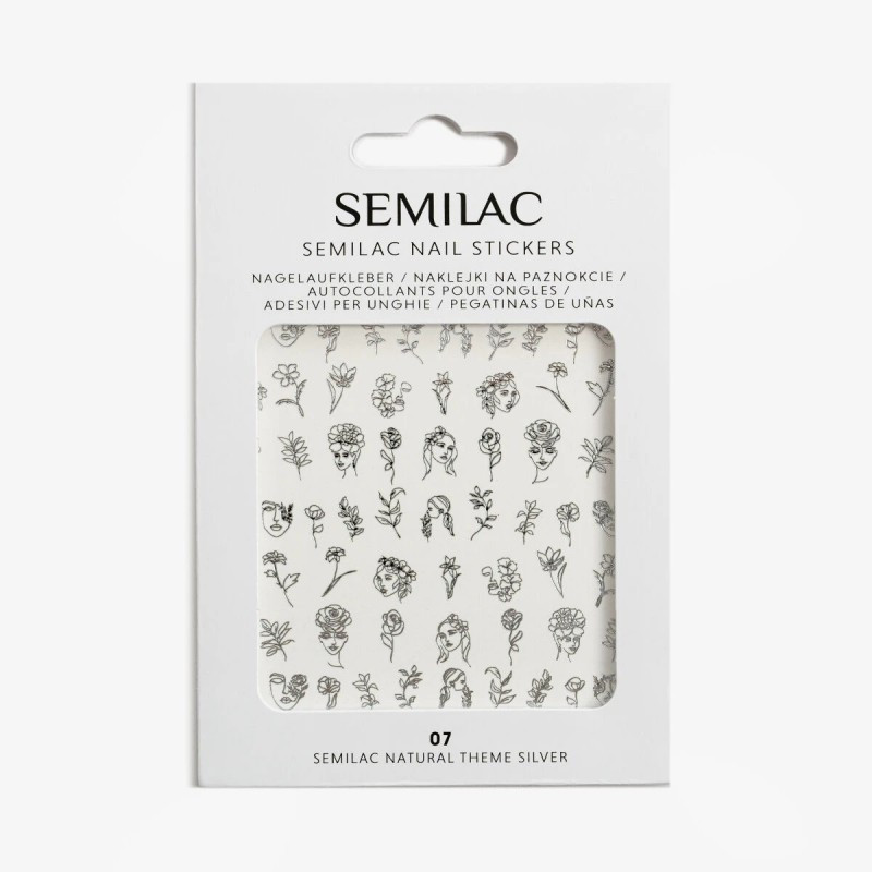 07 Semilac Nail Sticker Natural Theme Silver