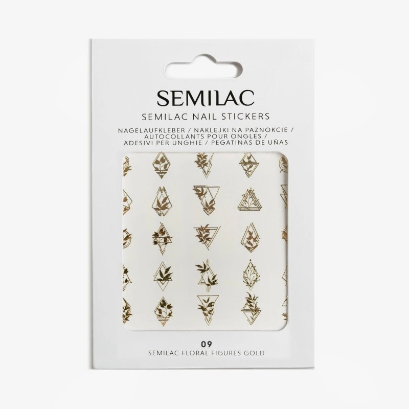 09 Semilac Nail Sticker Floral Figures Gold