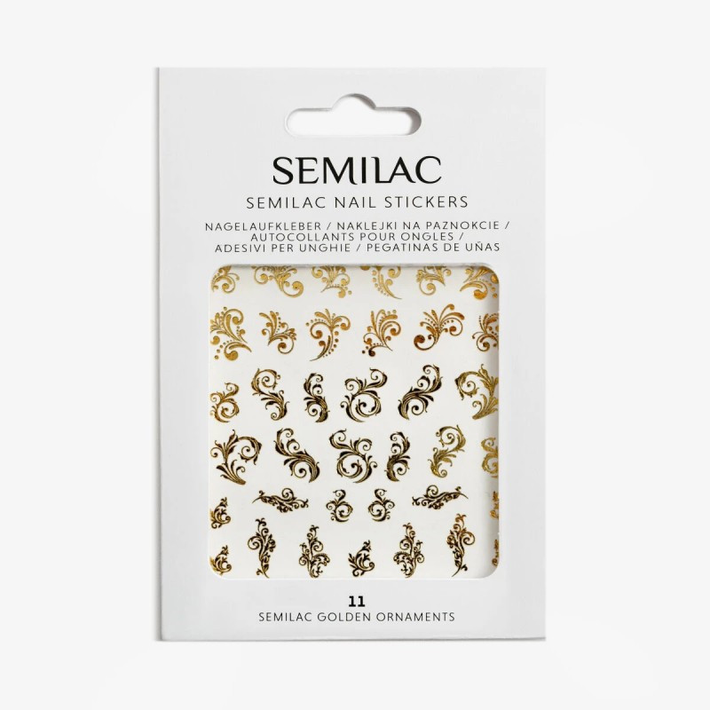 11 Semilac Nail Sticker Golden Ornaments