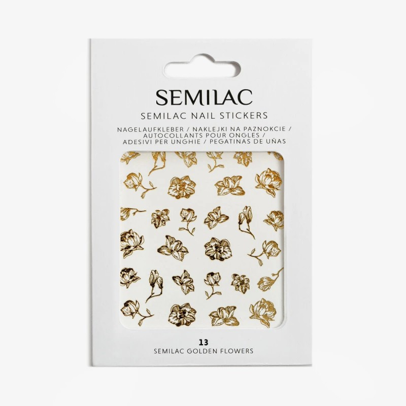 13 Semilac Nail Sticker Golden Flowers