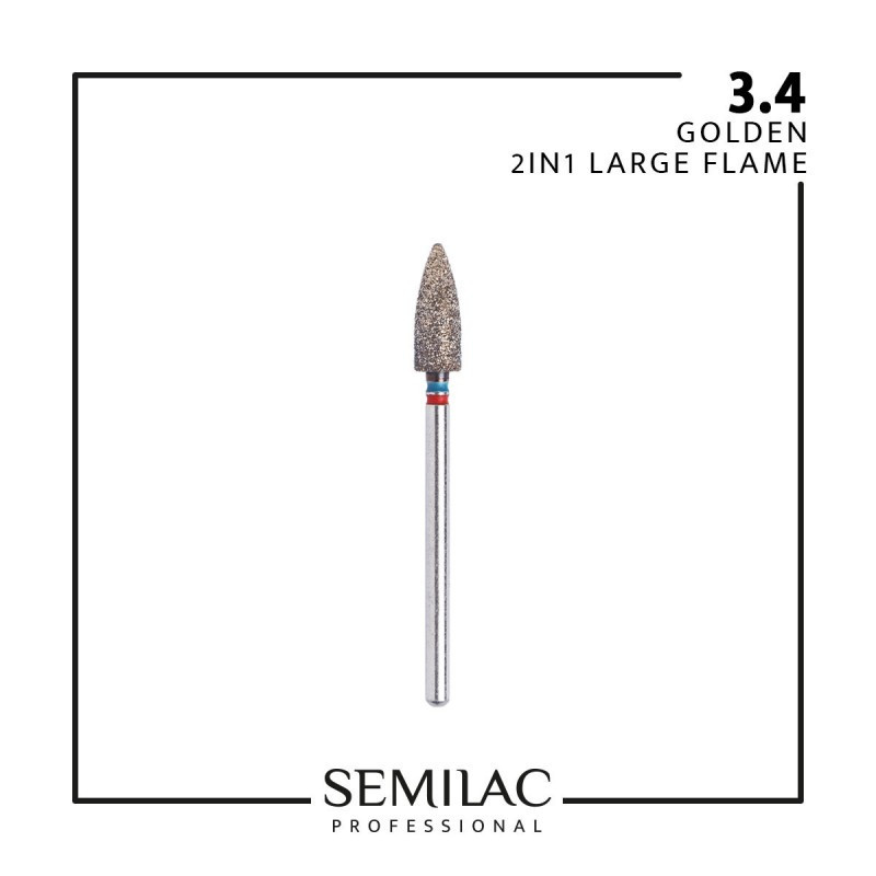 Semilac Professional 3.4 Nail Drill Bit 2in1 Golden Large Barrel