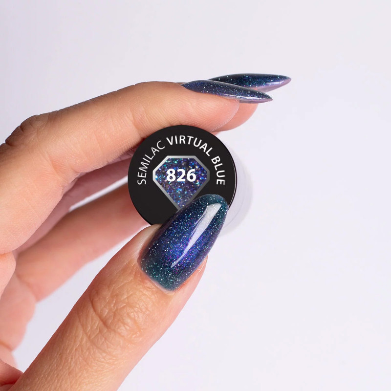 826 Semilac Virtual Blue 7ml /Hema Free